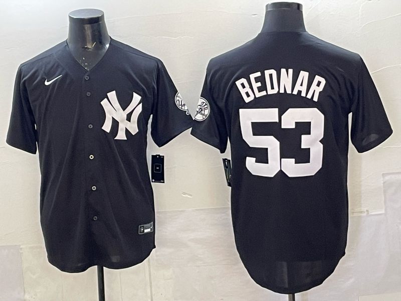 Men New York Yankees #53 Bednar Black Game Nike MLB 2025 Jersey 08->new york yankees->MLB Jersey